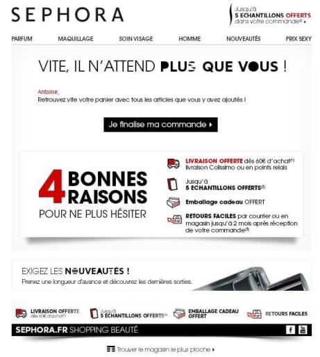 email relance abandon de panier 1 email relance abandon de panier