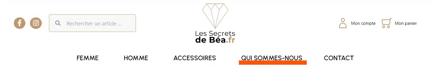 menu site web les secrets de bea qui sommes nous