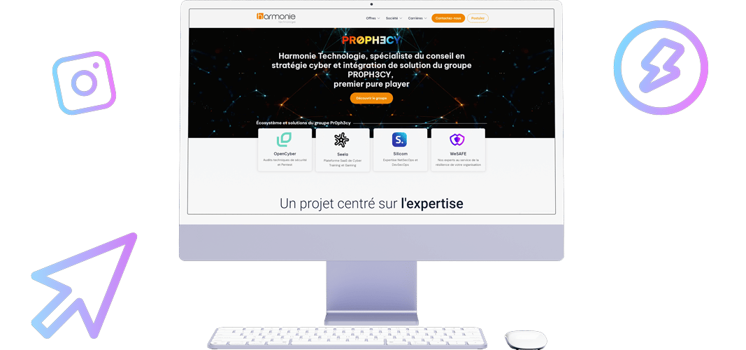 Exemple de création de site vitrine sur imac violet agence web rouen