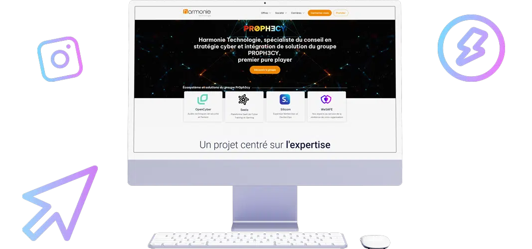 Exemple de création de site vitrine sur imac violet agence web rouen